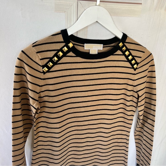 MICHAEL Michael Kors Striped Tunic Sweater w/ Studded Accents - Picture 3 of 10
